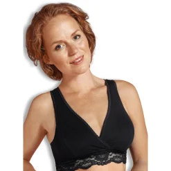 Lingerie|Vêtements*Carriwell Brassière d'allaitement cache-cœur coton bio XL de Noir