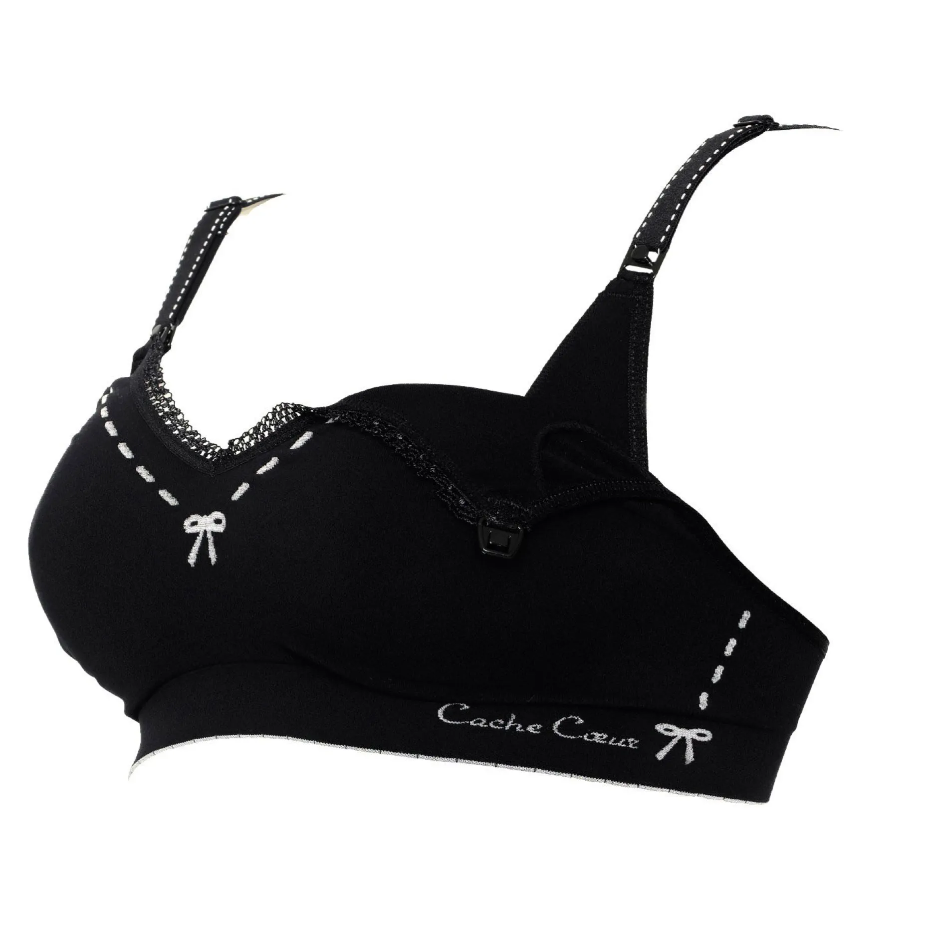 Lingerie|Vêtements*Cache Coeur Brassière de grossesse et d'allaitement Illusion S de Noir