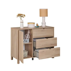 Commodes*Galipette Calypso Commode 1 porte 3 tiroirs 140 cm de Beige