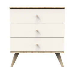 Commodes*Sauthon Baby's Sweet Home Camille Commode 3 tiroirs de Crème Chêne Doré