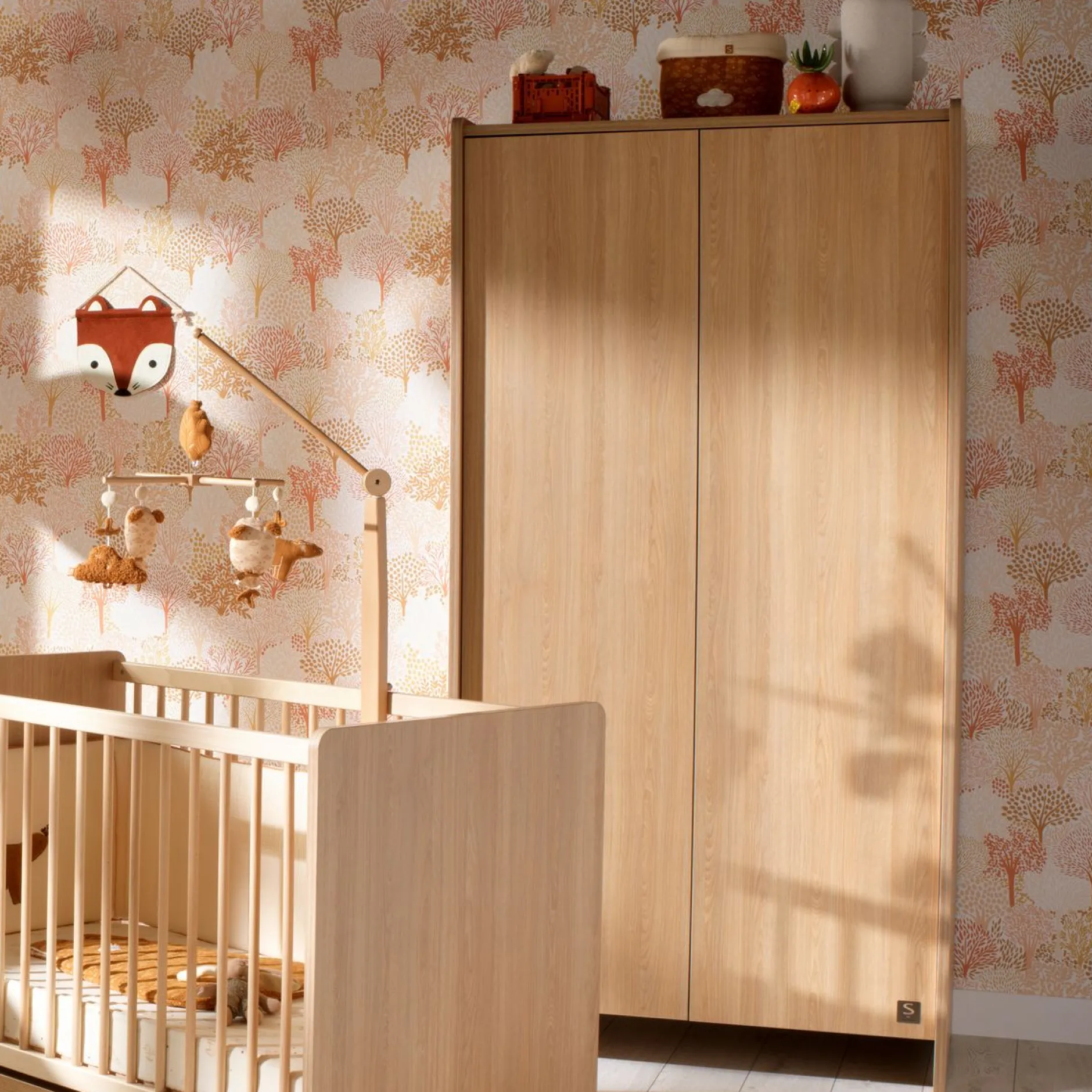 Armoires 2 Portes*Sauthon Baby's Sweet Home Cannelle Armoire de Chêne miel