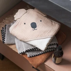 Sorties De Bain*Maïka Cape de bain 100 x 100 cm de Beige Koala