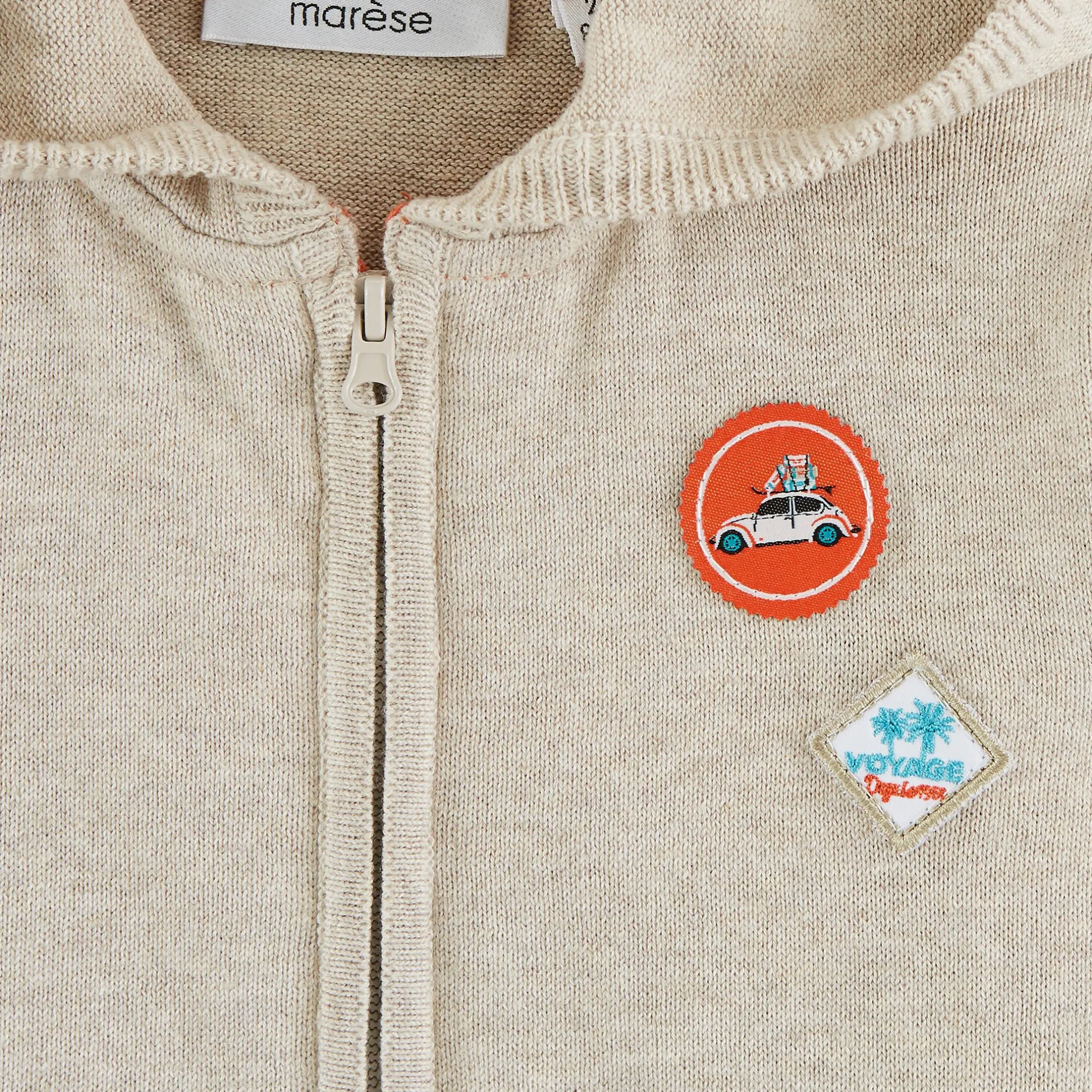 Gilets, Pulls*Marèse Cardigan à capuche Super Bolides 6 mois de Gris mouliné