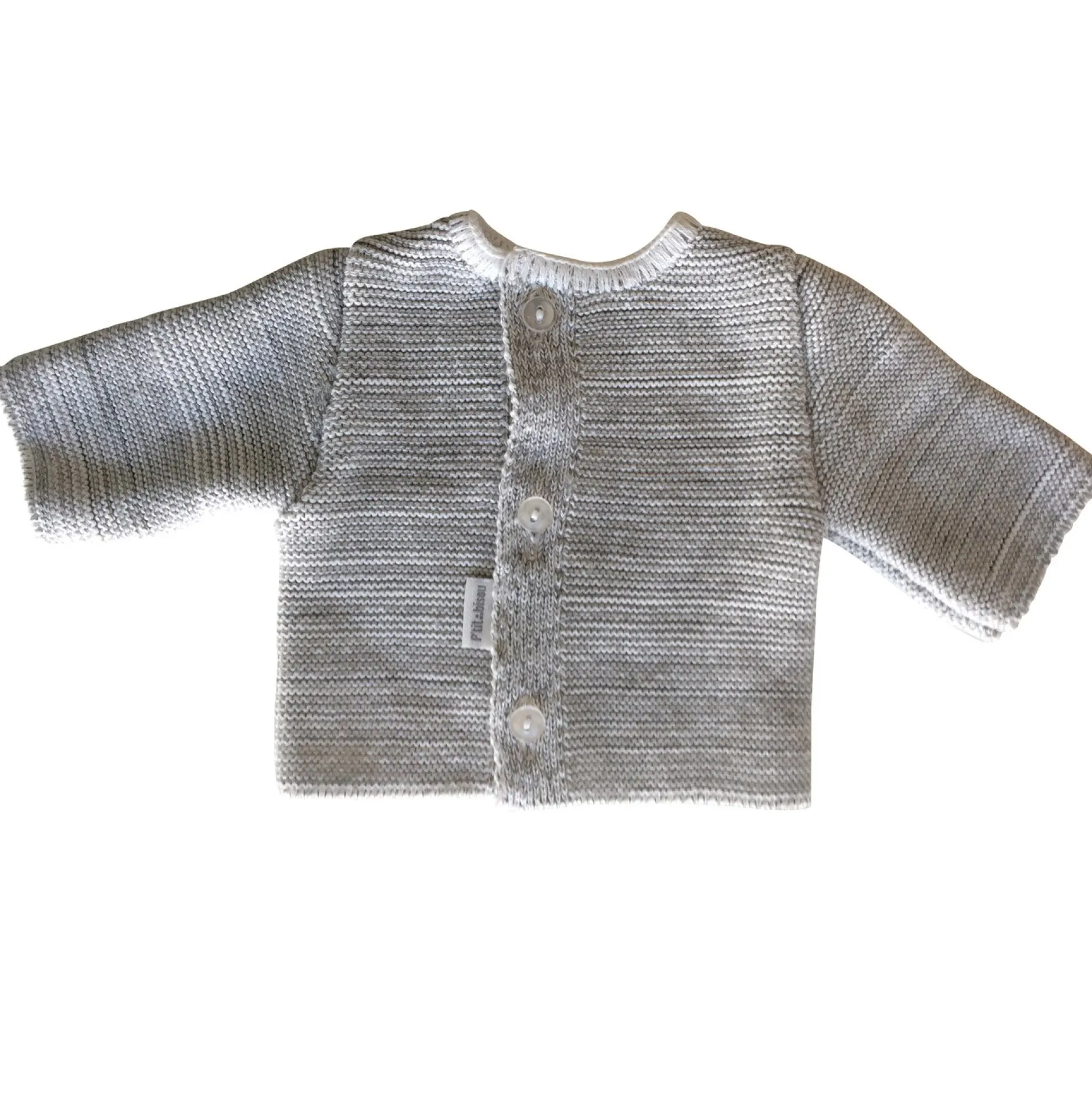 Collection Tricot|Vêtements Naissance*P'tit bisou Cardigan coton bio Collection Trousseau Tricot 2019 0 mois de Gris chiné