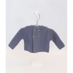 Vêtements Naissance*La Manufacture de Layette Cardigan en coton de Bleu Orage