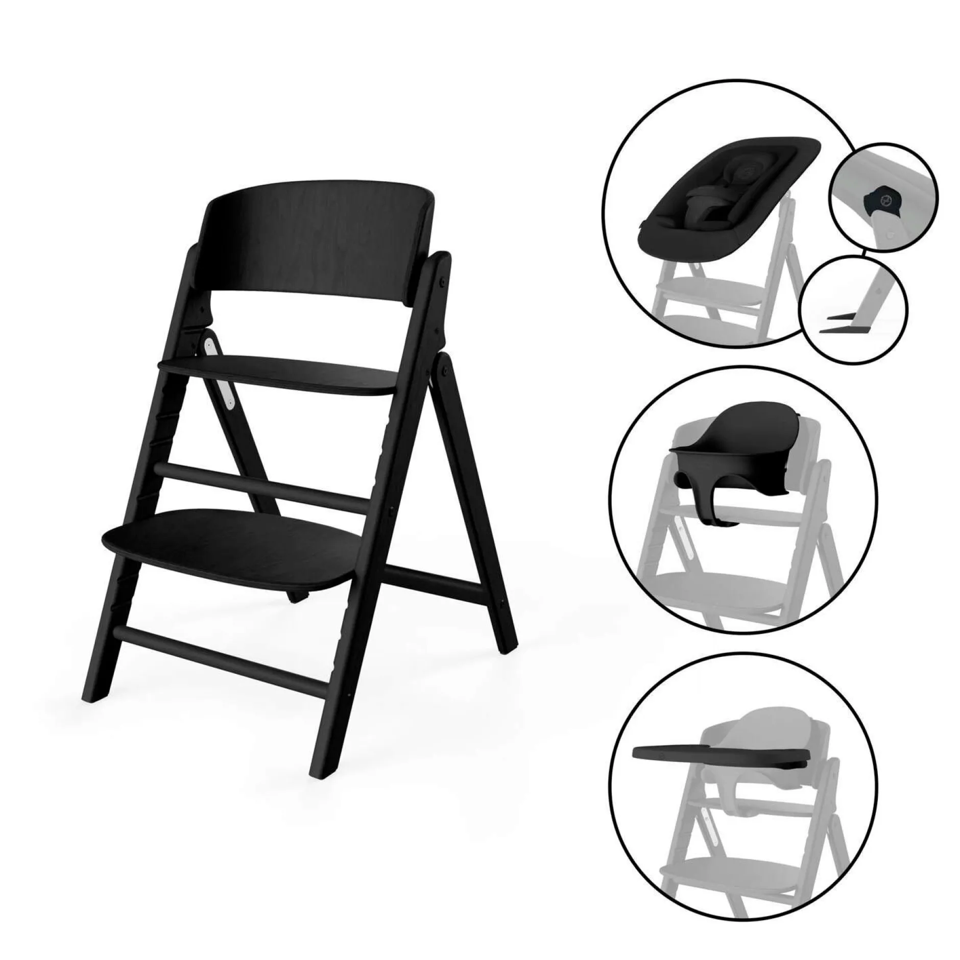 Chaises Hautes Évolutives*CYBEX Chaise haute Click & Fold pack 4en1 de Stunning black
