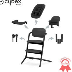 Balancelles|Chaises Hautes Évolutives*CYBEX Chaise haute Lemo 4-en-1 de Stunning black