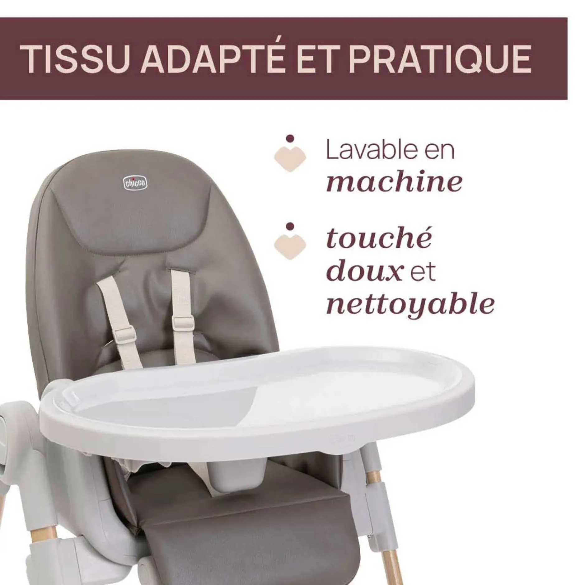 Chaises Hautes Évolutives*Chicco Chaise haute Polly Armonia de Steel