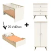 Commodes|Lits 70X140 Évolutifs* Chambre Camille : Lit 70x140 + Commode + Armoire de Sauthon Baby's Sweet Home