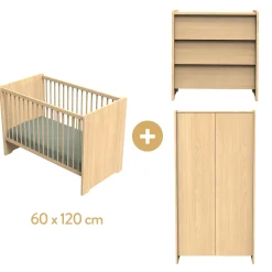 Commodes* Chambre Cannelle : Lit 60x120 + Commode + Armoire de Sauthon Baby's Sweet Home