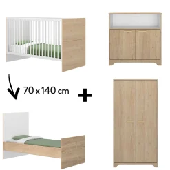 Lits 70X140 Évolutifs|Commodes* Chambre Elea : Lit 70 x 140 cm évolutif + Commode + Armoire de Galipette