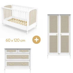 Commodes|Lits 60X120 Évolutifs* Chambre Hermione : Lit 60 x 120 cm + Armoire + Commode de Théo