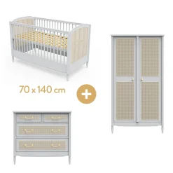 Commodes|Lits 70X140 Évolutifs* Chambre Hermione : Lit 70 x 140 cm + Armoire + Commode de Théo