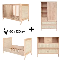 Commodes|Lits 60X120 Évolutifs* Chambre Marelia : Lit 60x120 cm + Armoire + Commode de Théo