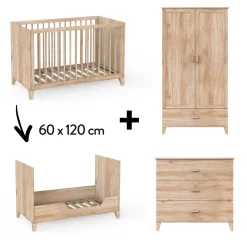 Commodes|Lits 60X120 Évolutifs* Chambre Naia : Lit 60 x 120 cm + Armoire + Commode de Théo