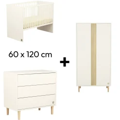 Commodes|Lits 60X120 Non Évolutifs* Chambre Paloma : Lit 60x120 + Commode + Armoire de Sauthon Baby's Sweet Home