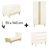 Commodes|Lits 60X120 Évolutifs* Chambre Paloma : Lit 70x140 évolutif + Commode + Armoire de Sauthon Baby's Sweet Home