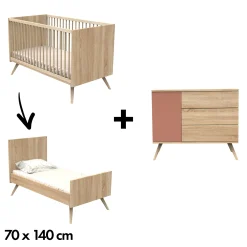 Commodes|Lits 70X140 Évolutifs* Chambre Seventies New : Lit 70x140 + Commode de Sauthon Baby's Sweet Home