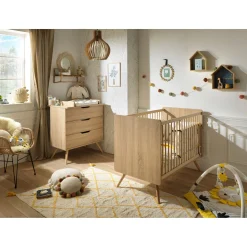 Lits 60X120 Non Évolutifs* Chambre Sixties : Lit 60 x 120 + Commode + Armoire de Sauthon Baby's Sweet Home