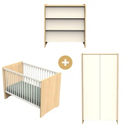 Commodes* Chambre Vanille : Lit 60x120 + Commode + Armoire de Sauthon Baby's Sweet Home