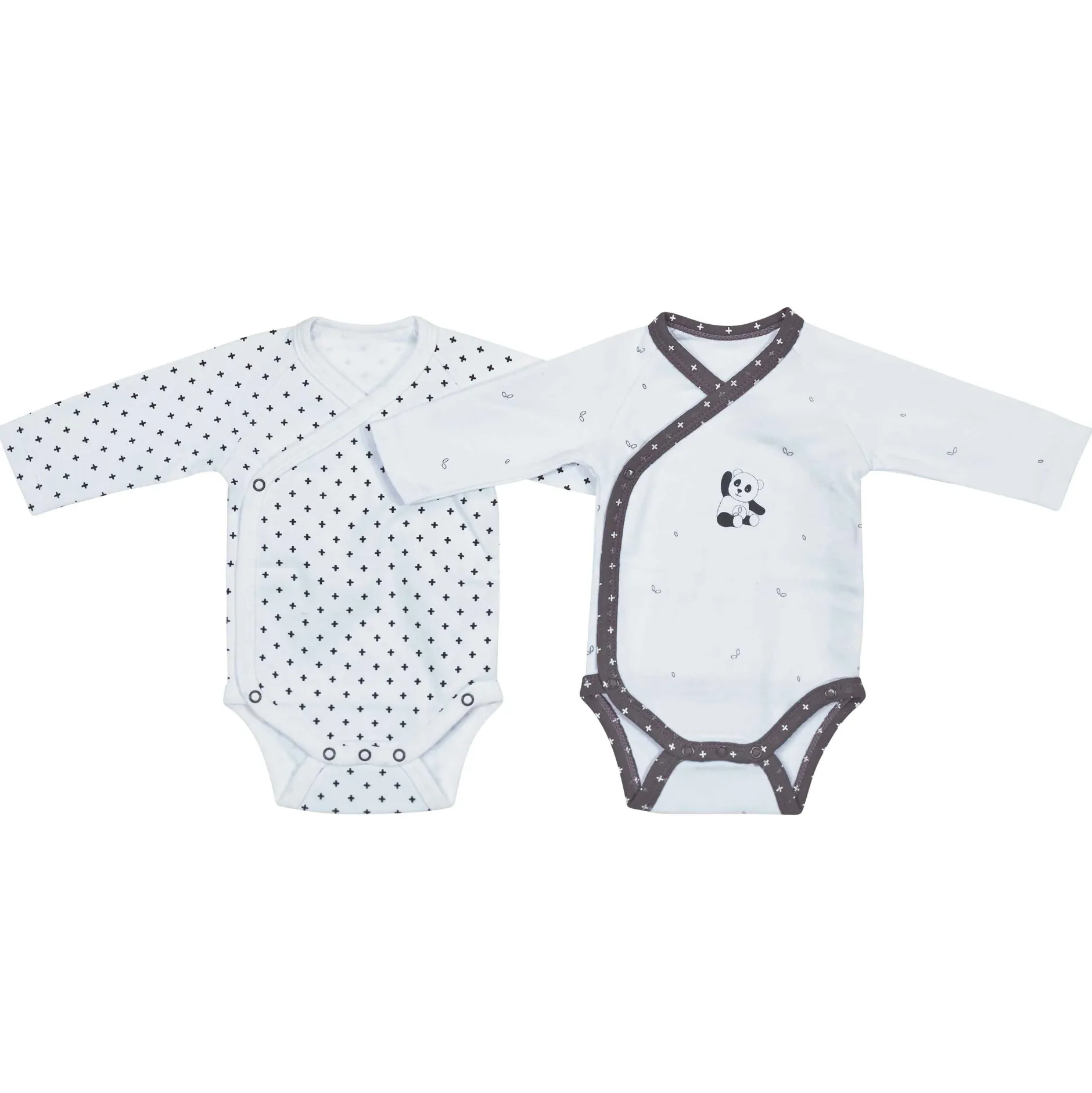 Bodies|Bodies*Sauthon Baby's Sweet Home Chao Chao Lot de 2 bodies Naissance de Blanc et Noir