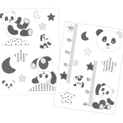 Stickers*Sauthon Baby's Sweet Home Chao Chao Stickers muraux de Panda/étoiles