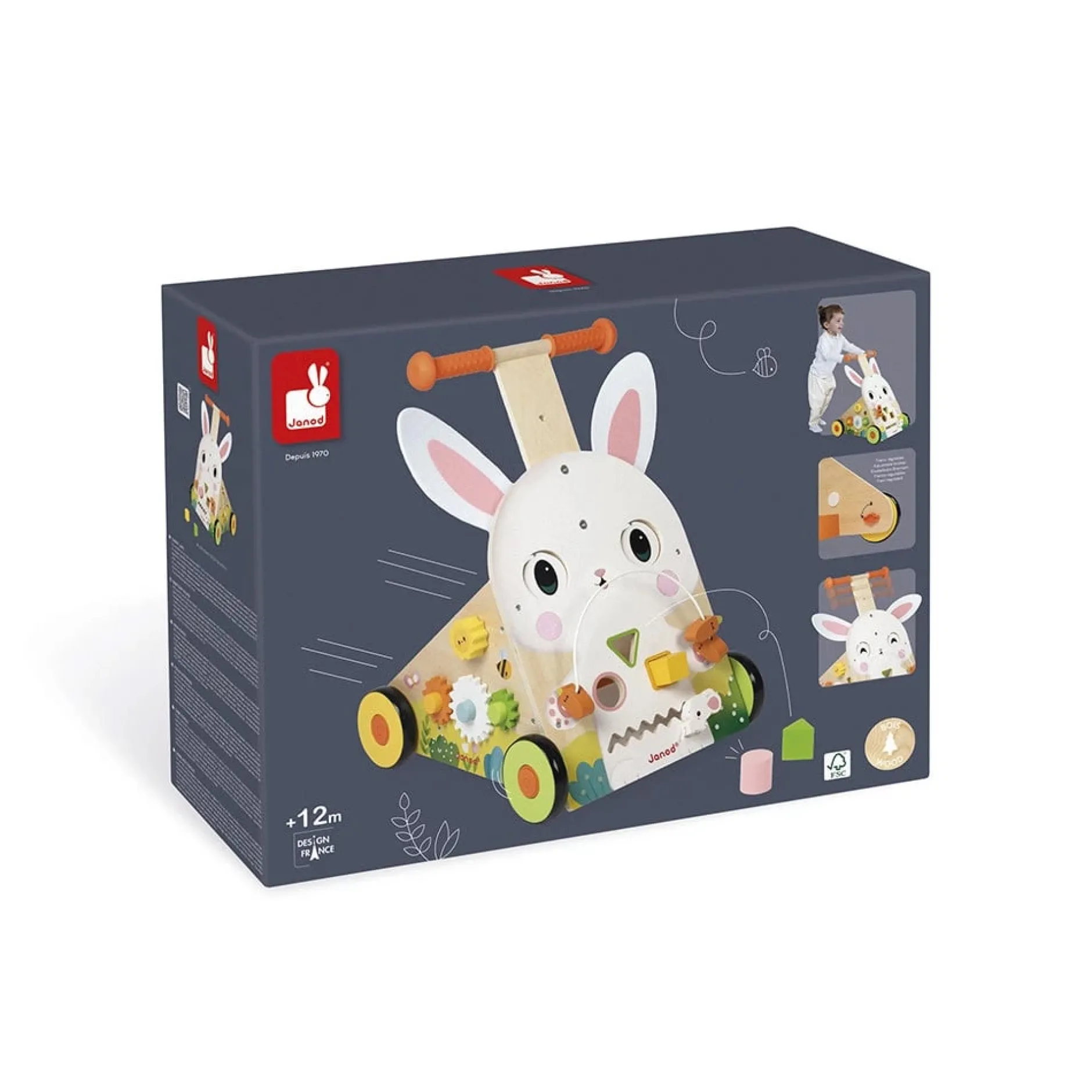 Porteurs*Janod Chariot Multi-Activités de Ferme Lapin