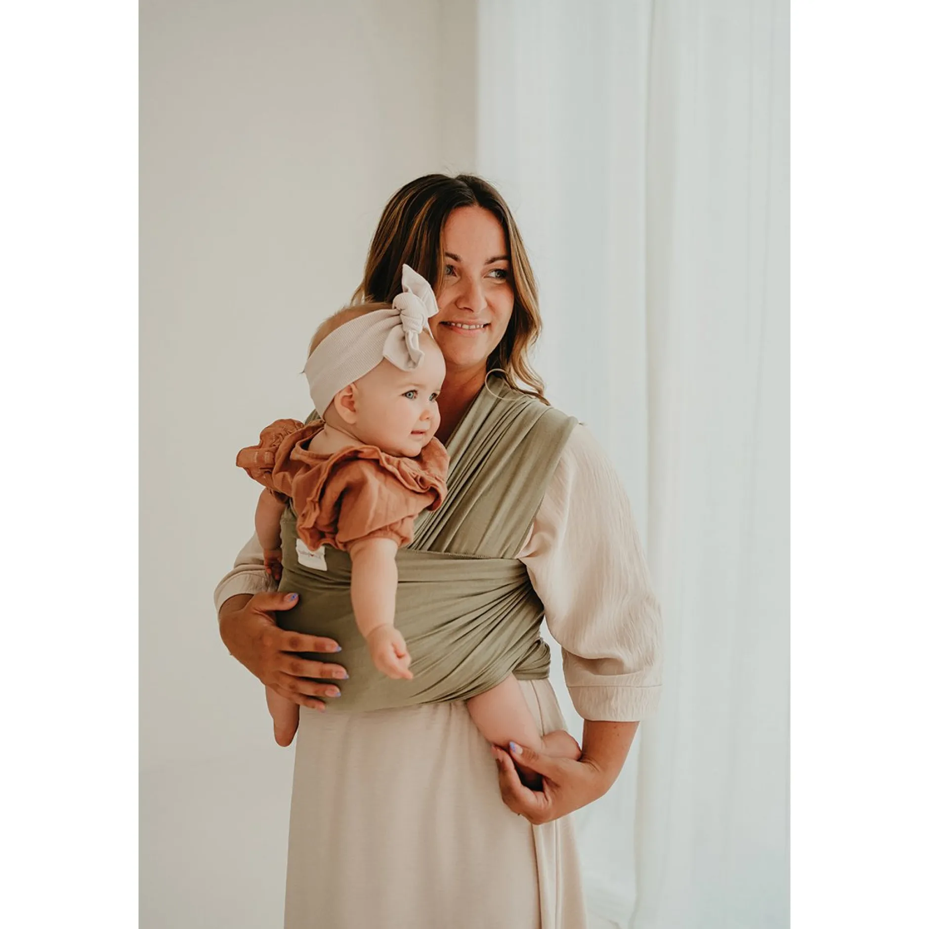 Écharpes De Portage|Tout Pour Vos Balades*Babylonia Écharpe de portage extensible Tricot-Slen bambou bio de Khaki