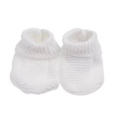 Collection Tricot|Bonnets, Moufles, Chaussons*P'tit bisou Chaussons bio collection Tricot de Blanc