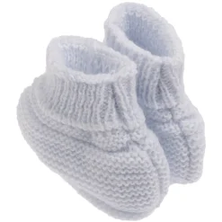 Collection Tricot|Bonnets, Moufles, Chaussons*P'tit bisou Chaussons tricot Naissance de Bleu