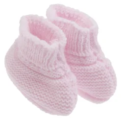 Collection Tricot|Bonnets, Moufles, Chaussons*P'tit bisou Chaussons tricot Naissance de Rose