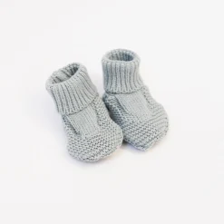 Bonnets, Moufles, Chaussons|Vêtements Naissance*La Manufacture de Layette Chaussons Tricot Petits Chats 1 mois de Bleu Danube