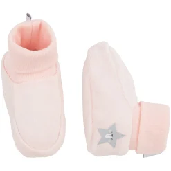 Bonnets, Moufles, Chaussons|Vêtements Naissance*P'tit bisou Chaussons velours de Rose