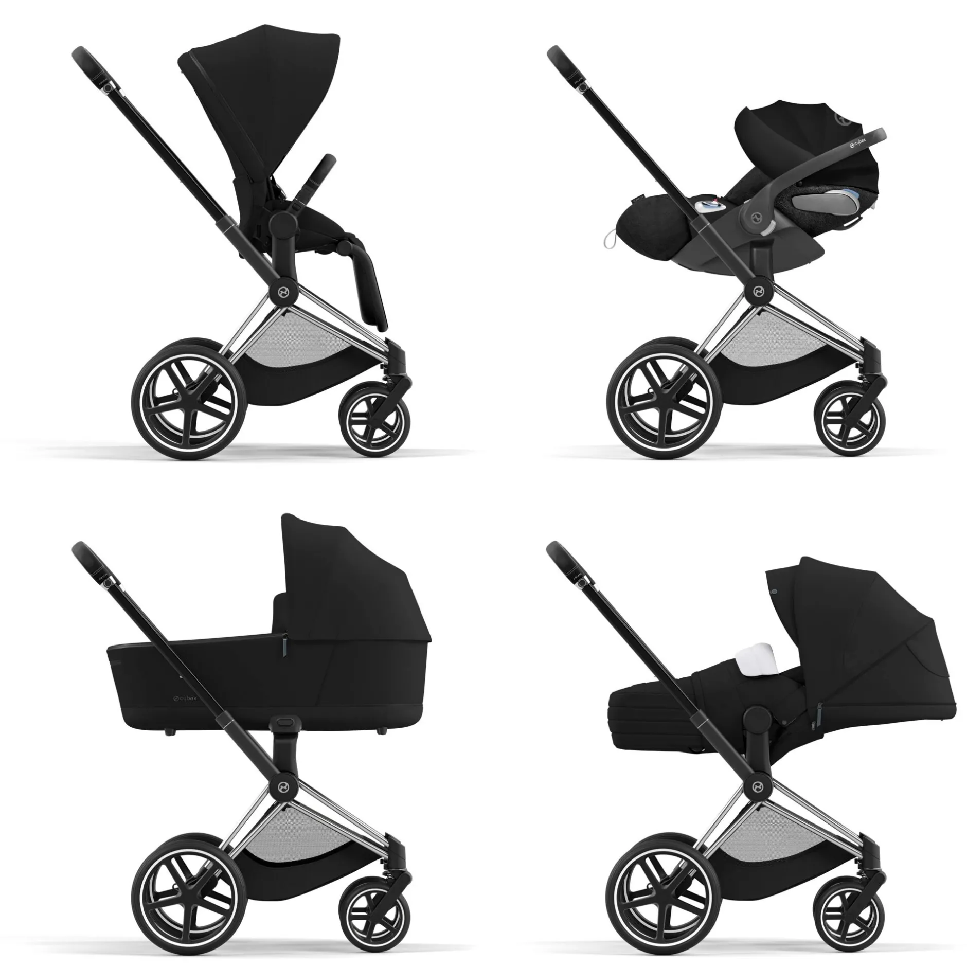 Packs Poussettes|Tout Pour Vos Balades*CYBEX Châssis Priam 4 de Chrome Black