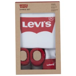 Bodies|Bodies*Levi's Kids Coffret Body + Bonnet + Chaussons 6-12 mois de Blanc/Rouge