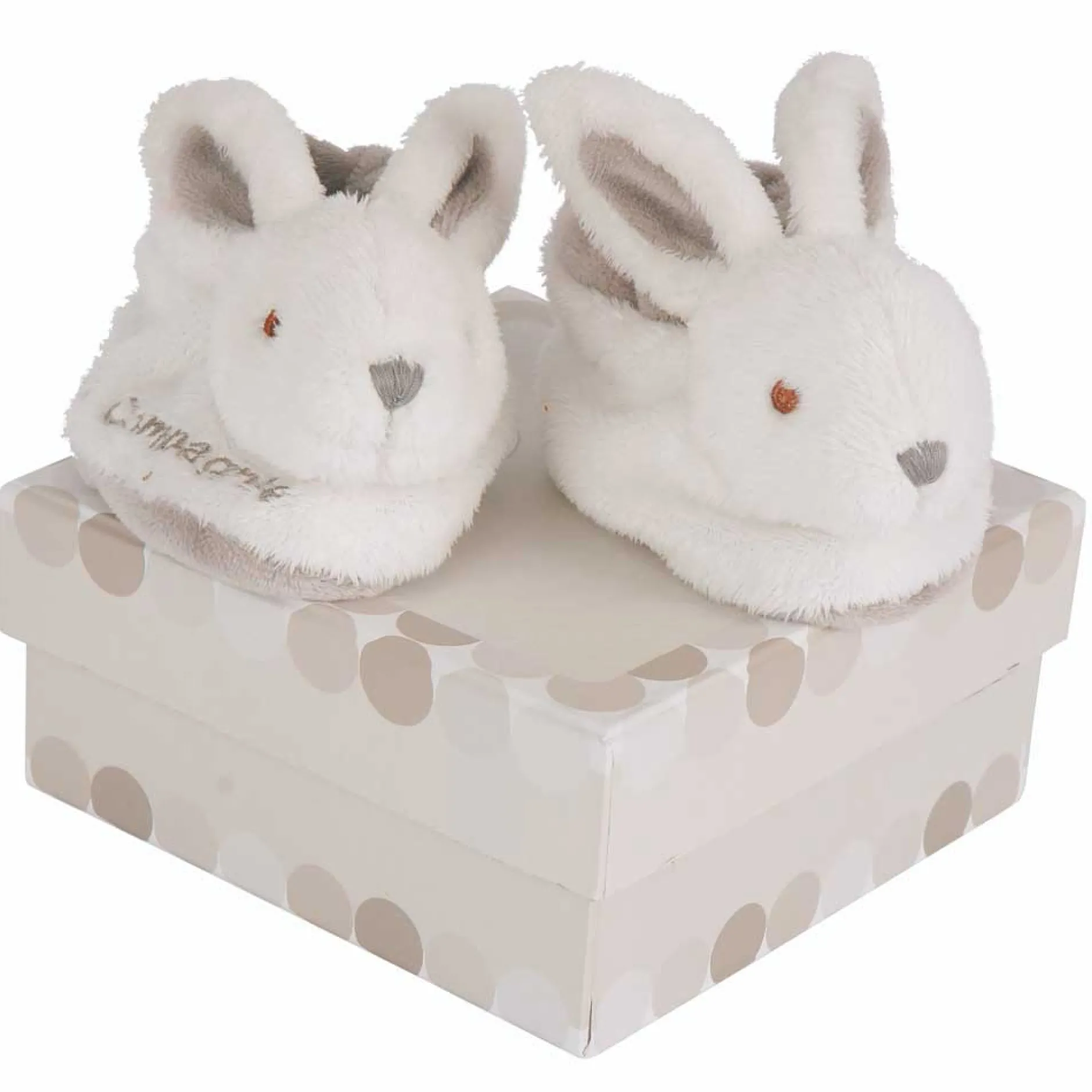Coffrets De Naissance*Doudou et Compagnie Coffret chaussons Lapin Bonbon 0-6 mois de Beige