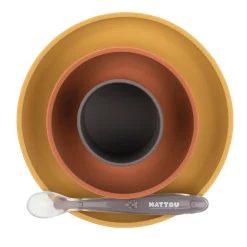 Coffrets*Nattou Coffret de repas 4 pièces de ocre/terracotta