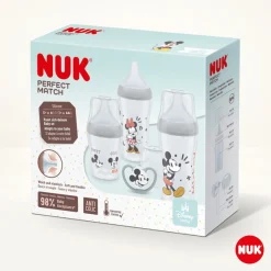 Coffrets Nouveau-Né*Nuk Coffret Naissance Perfect Match Biberons + Sucette de Mickey Mouse