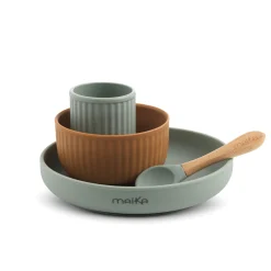 Coffrets*Maïka Coffret Repas en Silicone de Sauge / Ocre