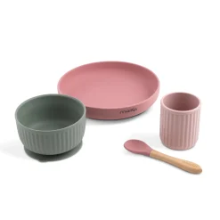 Coffrets*Maïka Coffret Repas en Silicone de Rose / Sauge