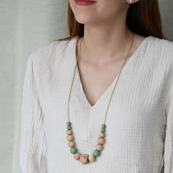 Bijoux|Soins & Beauté*Irréversible Collier d'allaitement et de portage de Vert et bois