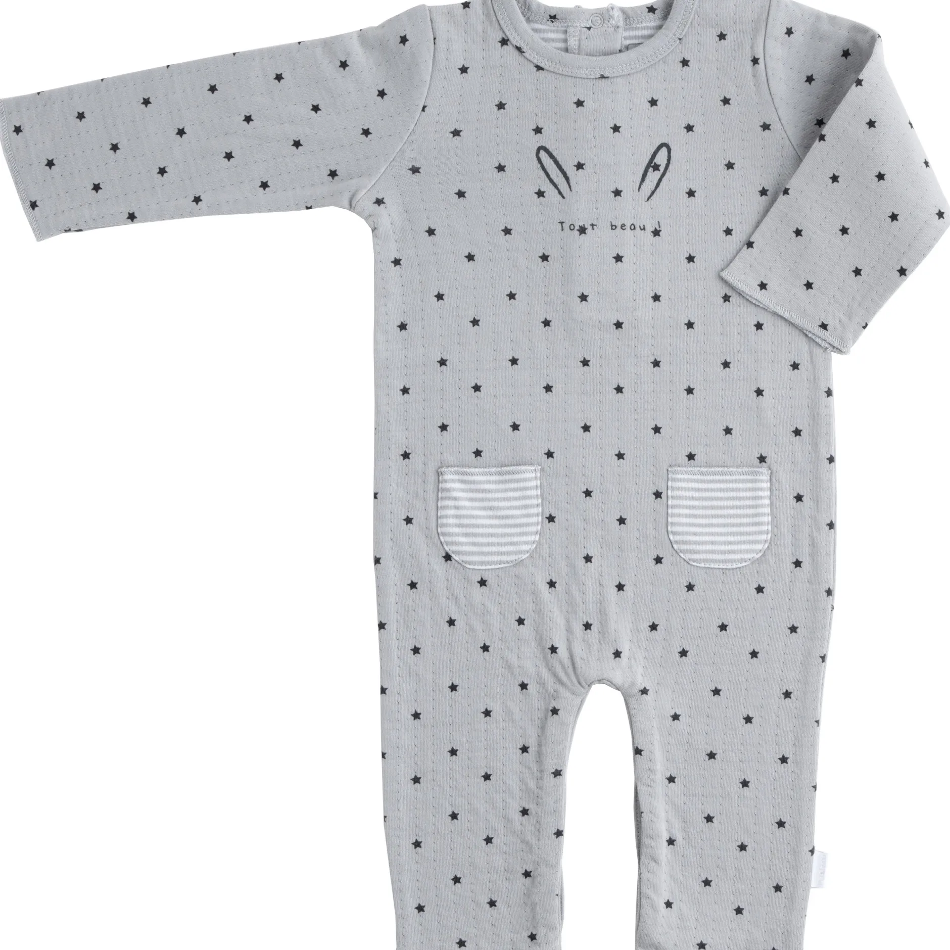 Combinaisons, Salopettes|Combinaisons, Salopettes*P'tit bisou Combilongue imprimé Stars Naissance de Gris