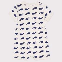 Combinaisons, Salopettes|Combinaisons, Salopettes*Petit Bateau Combinaison courte en coton de Beige Montélimar / Bleu Médiéval