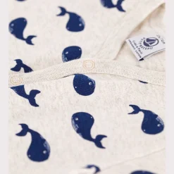 Combinaisons, Salopettes|Combinaisons, Salopettes*Petit Bateau Combinaison courte en coton de Beige Montélimar / Bleu Médiéval