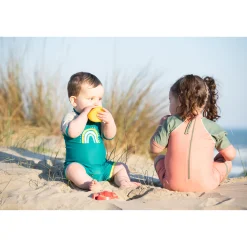 Maillots De Bain Bébé*Les Petits Protégés Combinaison de bain bébé anti UV Java de Bleu canard