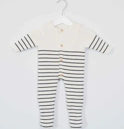 Combinaisons, Salopettes|Combinaisons, Salopettes*La Manufacture de Layette Combinaison Petits Marins de Ecru/Marine