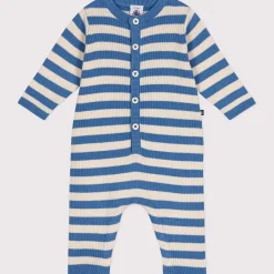 Combinaisons, Salopettes|Combinaisons, Salopettes*Petit Bateau Combinaison rayée en tricot de laine 6 mois de Bleu beach /Avalanche