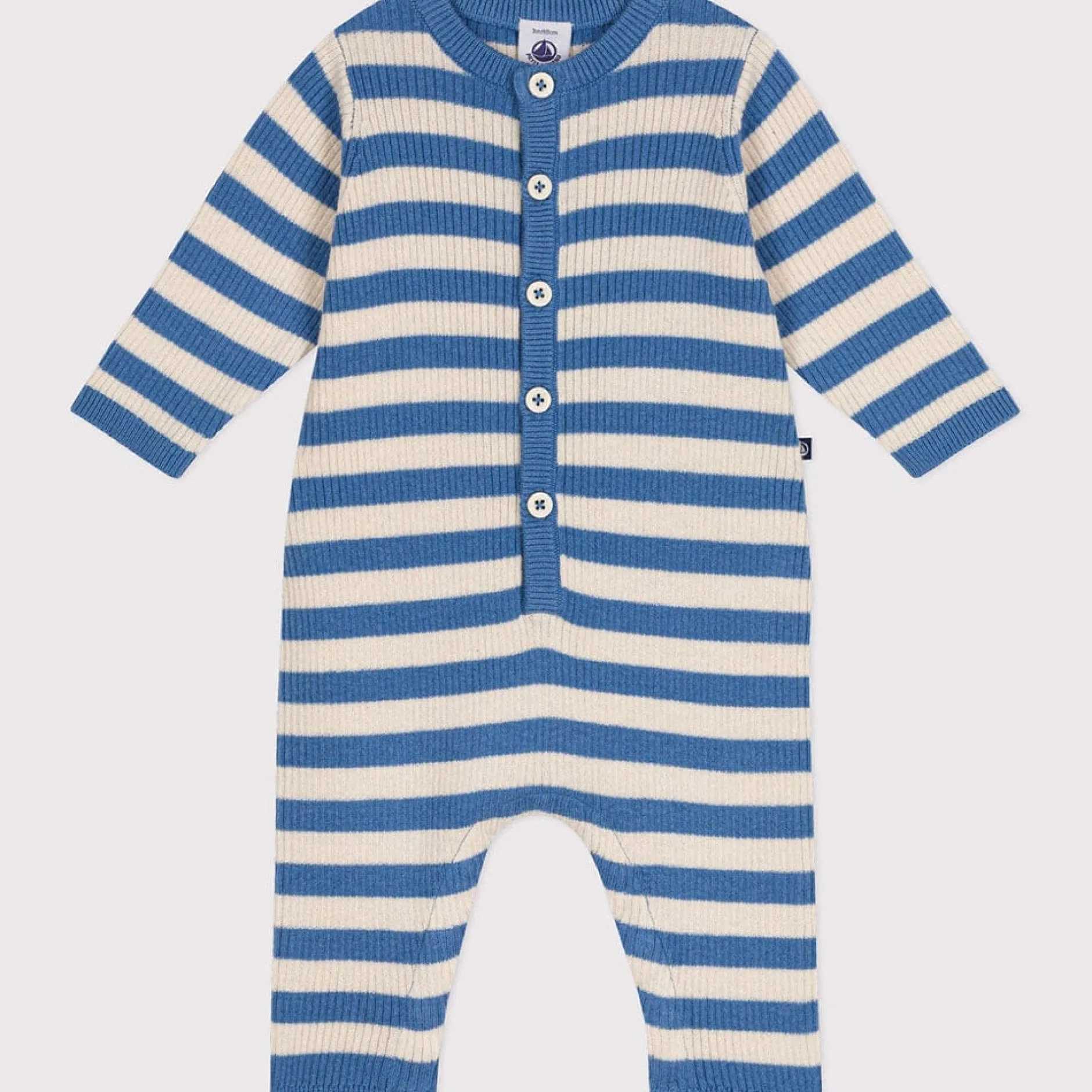 Combinaisons, Salopettes|Combinaisons, Salopettes*Petit Bateau Combinaison rayée en tricot de laine 6 mois de Bleu beach /Avalanche