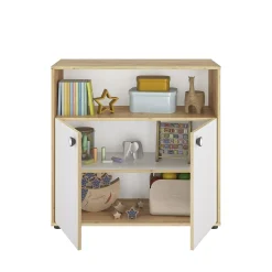 Commodes*Galipette Commode 2 portes Arthur de Blanc/Chêne