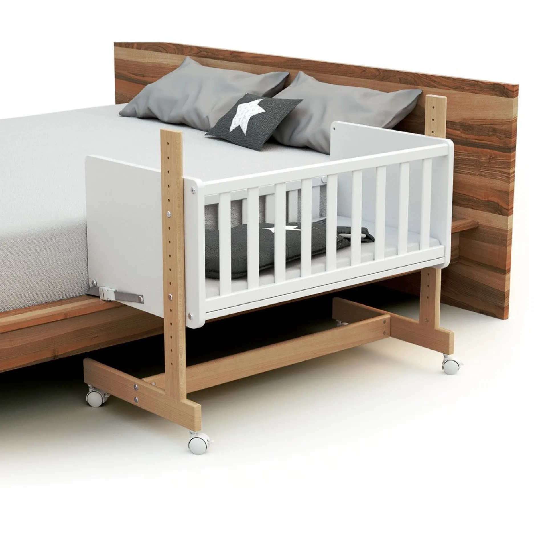 Cododo*AT4 Confort Berceau Cododo de Blanc/Hêtre